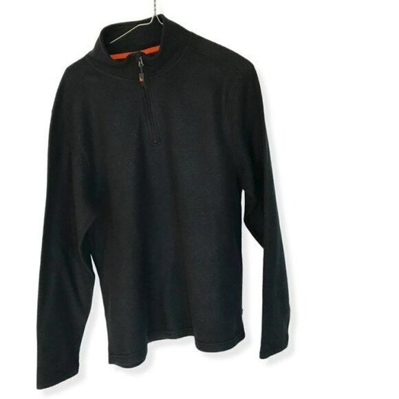 Hawke & Co Unisex Quarter Zip Pullover Fleece Sweatshirt Black Size Men's Medium - Picture 1 of 6